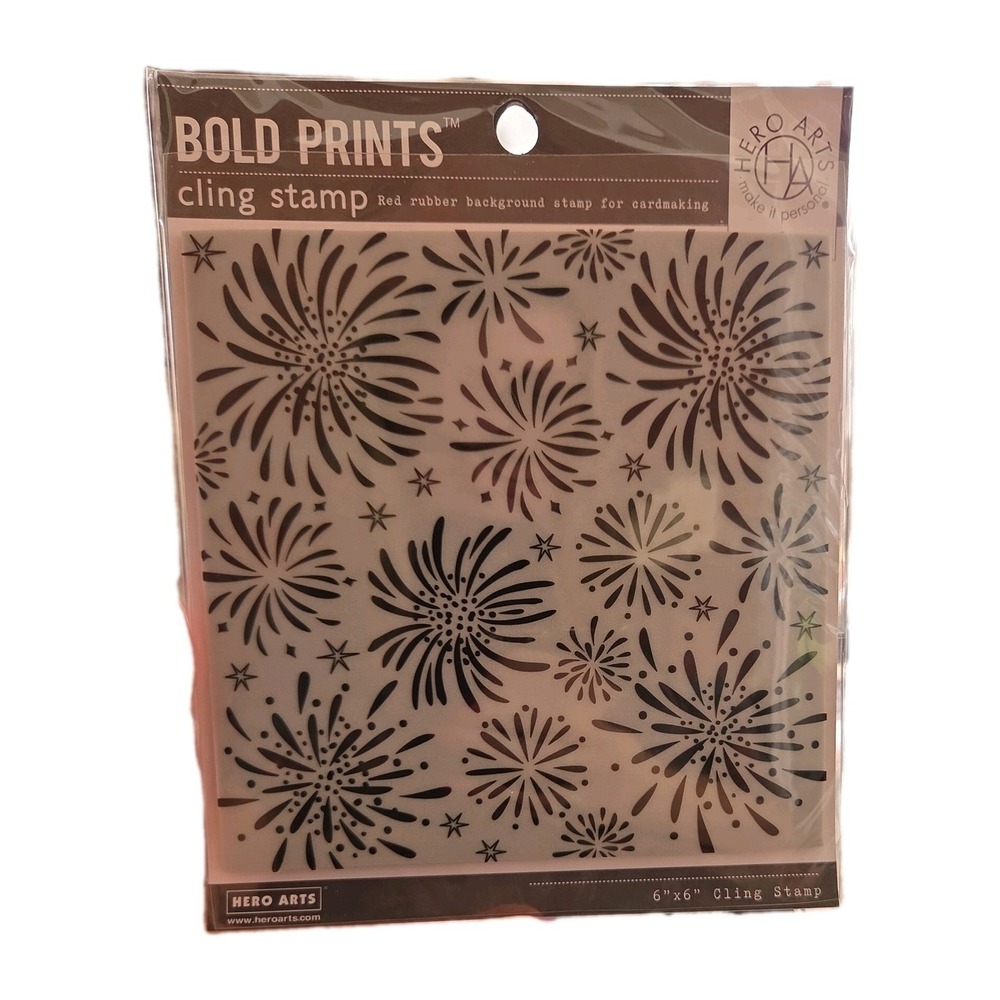 Hero Arts‎ Fireworks 6x6 Background Cling Rubber Stamp Bold Prints